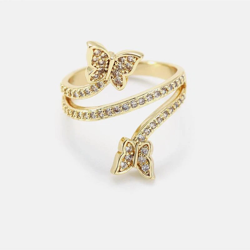 Skaists tauriņu dzīvnieku gredzens, kas izgatavots ar rokām