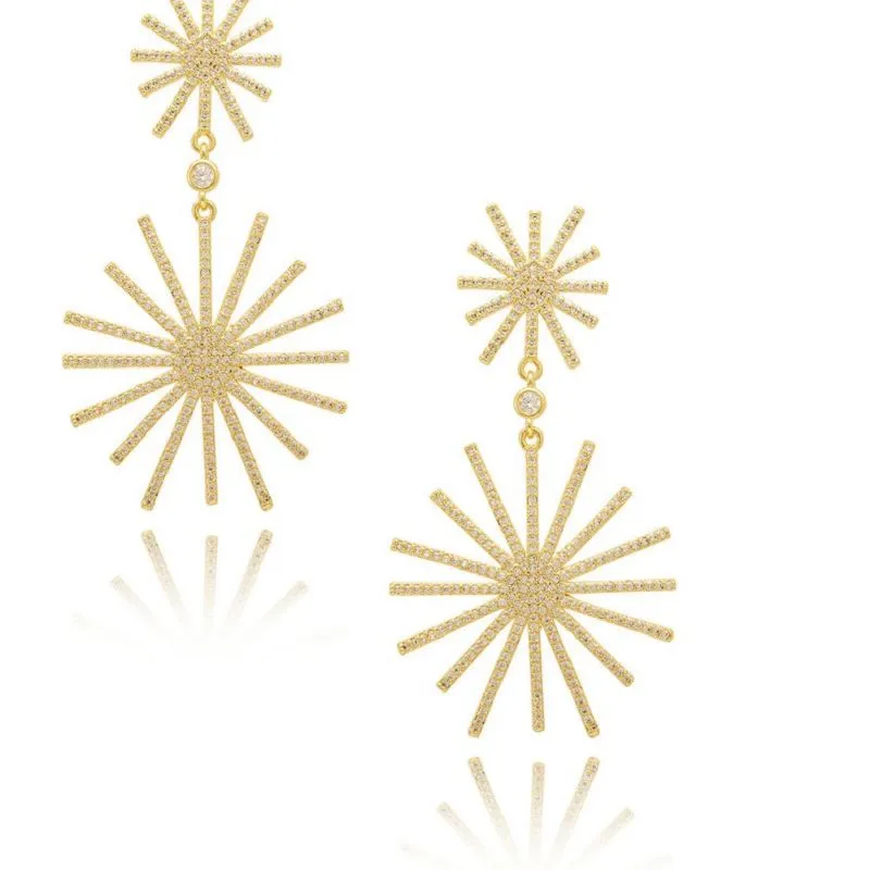 Liels Micro Pave Dangle Auskars