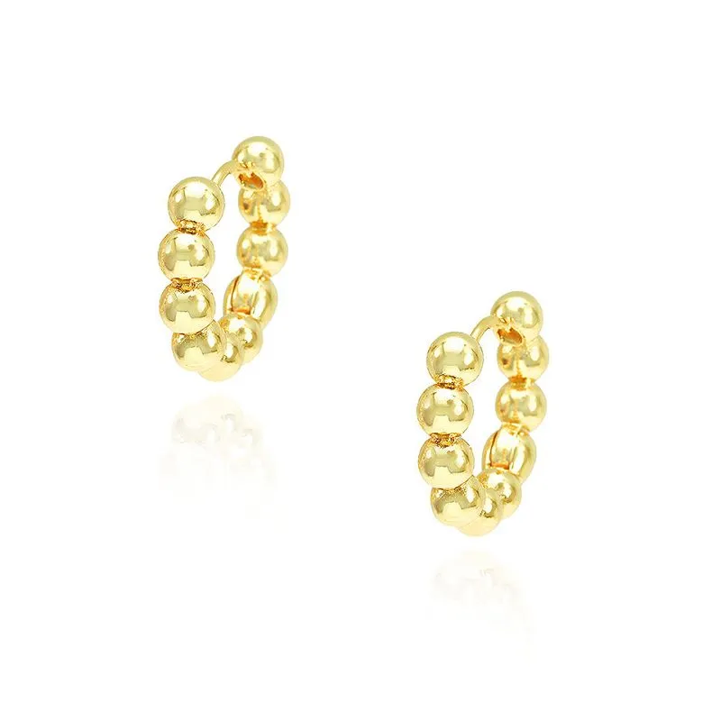 Glossy apaļas krelles Hoop Auskars