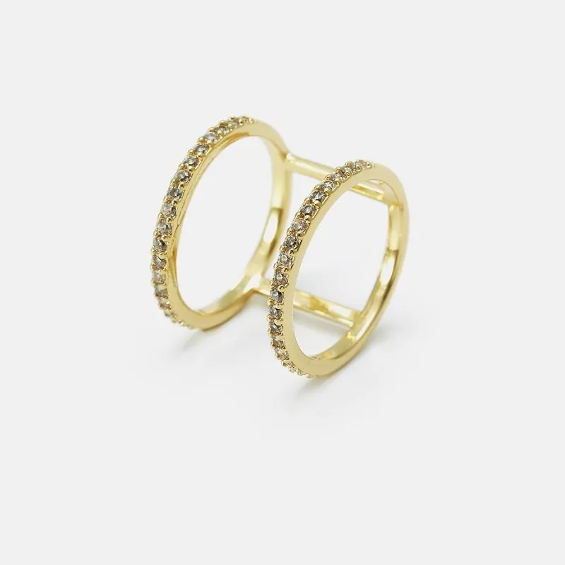 Apzeltīts modes gredzens sievietēm