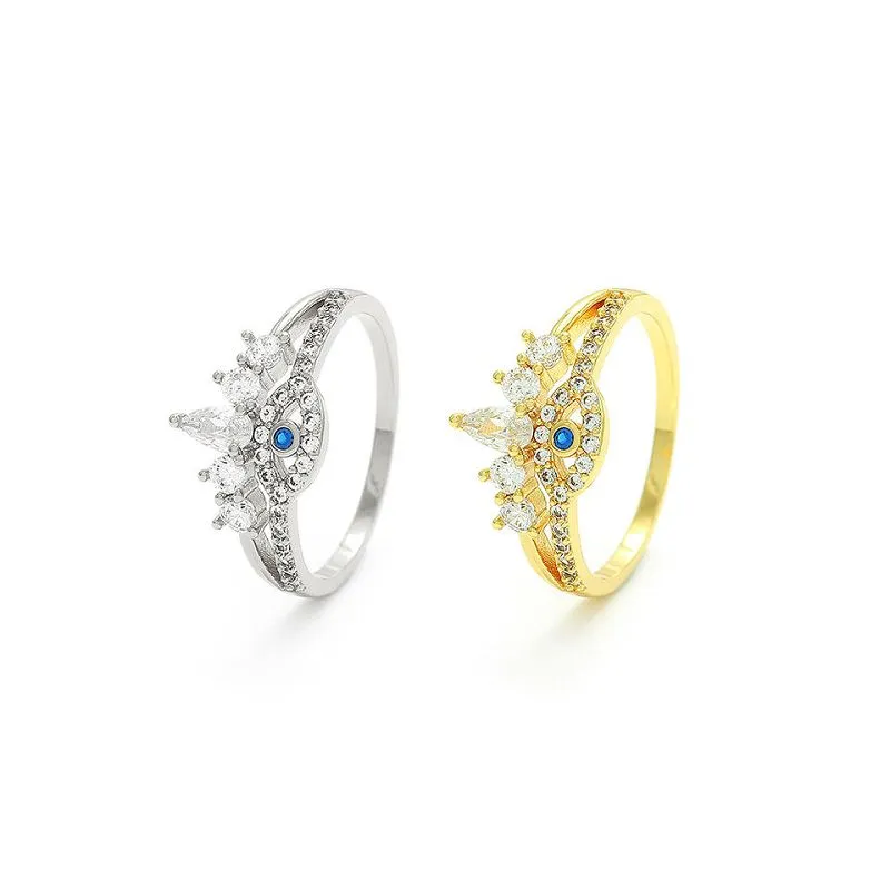 Apzeltīts sudraba gredzens Evil Eye