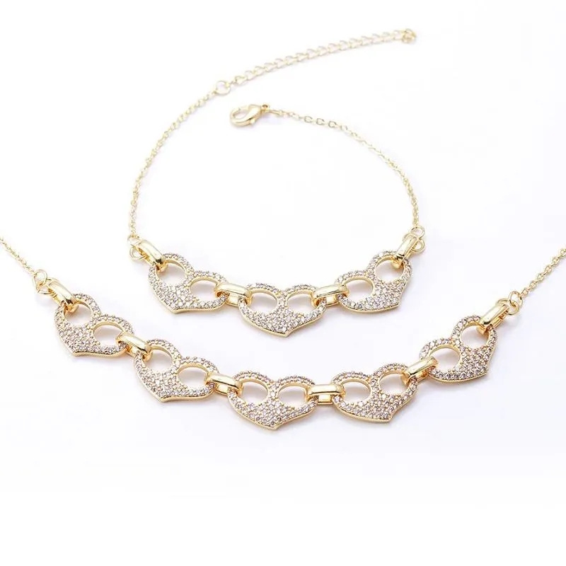 Kaklarotas rokassprādzes sirds rotaslietu komplekts