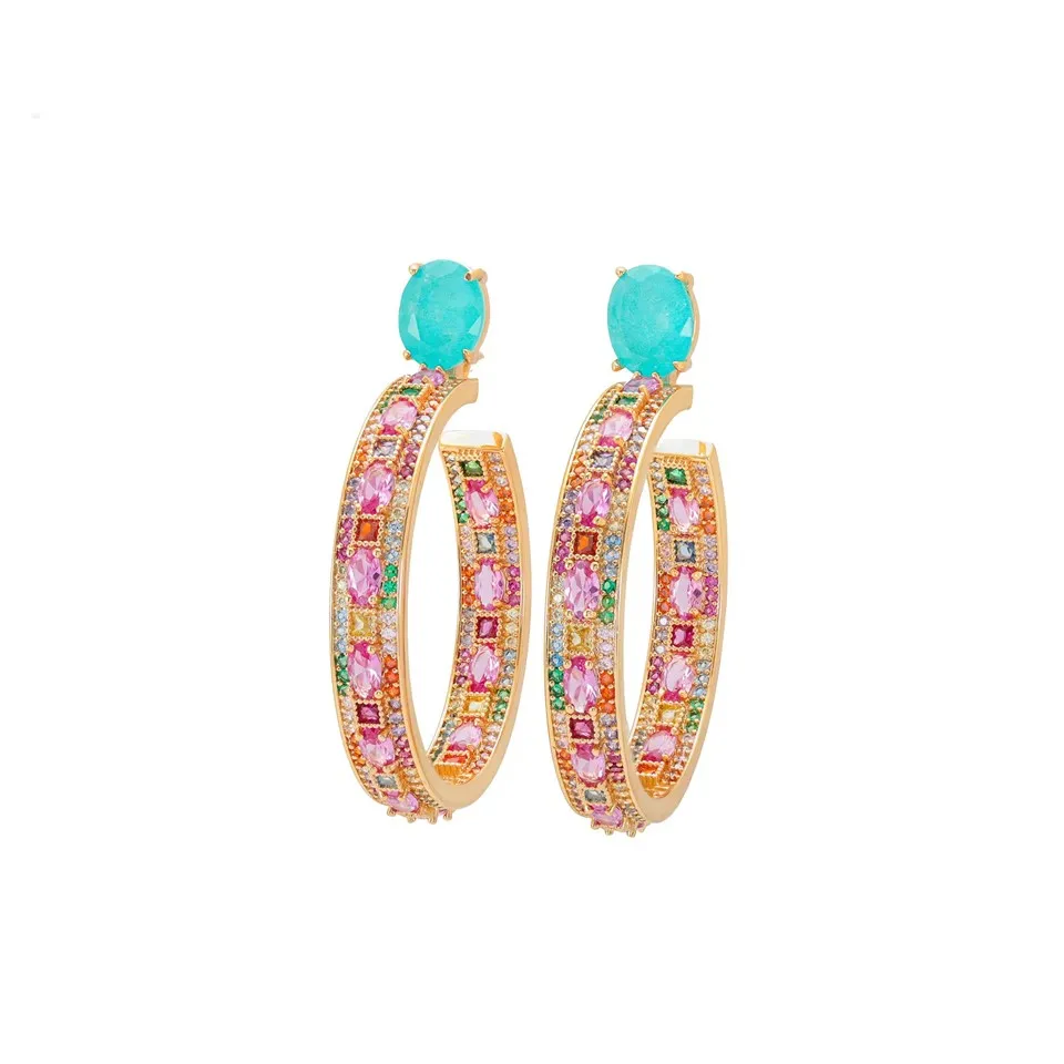 Apzeltīti cirkona kodolsintēzes sieviešu auskari